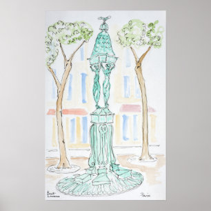 Affiches Fontaine Wallace rue Brea Paris, France