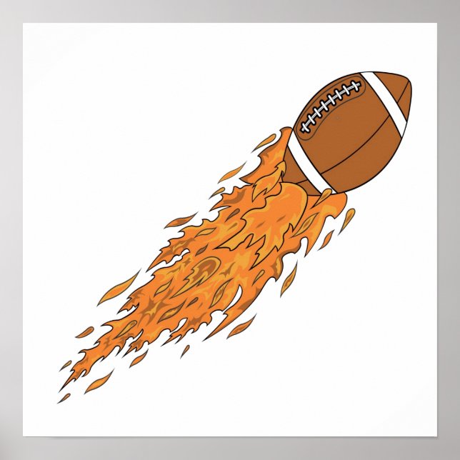 Affiches Football en feu (Devant)