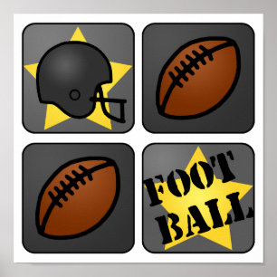 Affiches Football noir