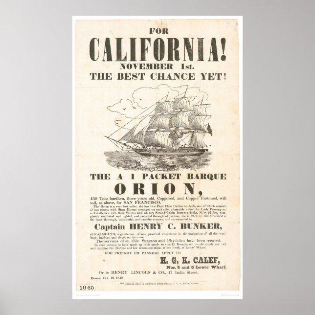 Affiches For California!..."Orion" Advertisement (1281A) (Devant)