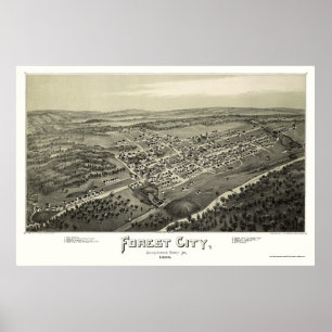 Affiches Forest City, PA Carte panoramique - 1889