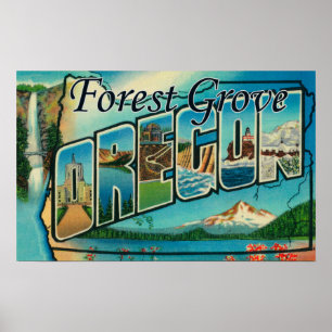 Affiches Forest Grove, Oregon - Scènes à grandes lettres