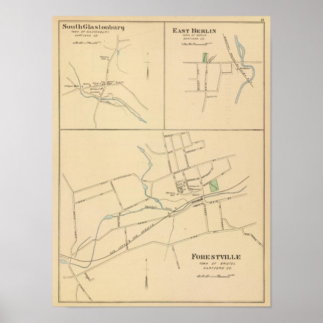 Affiches Forestville, S Glastonbury, E Berlin (Devant)