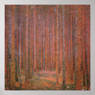 Affiches Forêt de sapins de Gustav Klimt Tannenwald Arbres