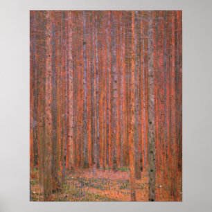 Affiches Forêt de sapins de Gustav Klimt Tannenwald Arbres