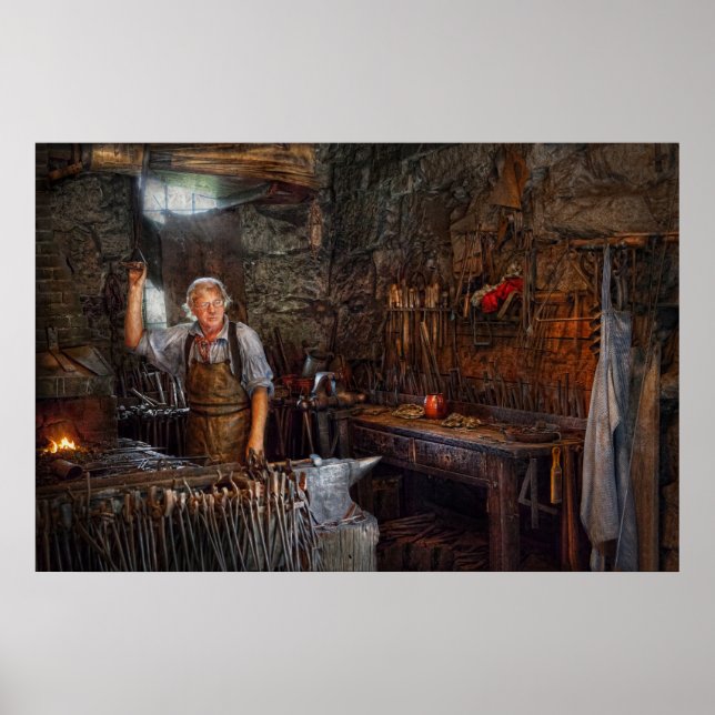 Affiches Forgeron - Travailler la forge (Devant)