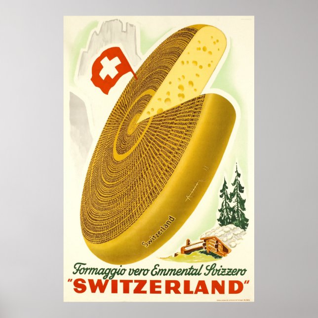 Affiches Formaggio vero Emmental Svizzero, Suisse, (Devant)