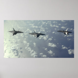 Affiches Formation de trois navires de F-22 Raptors