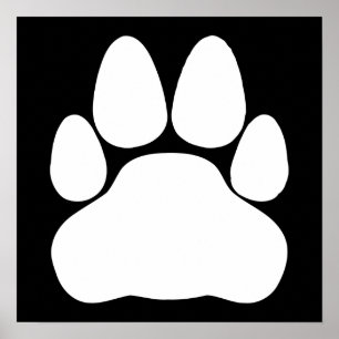 Affiches Forme d'empreinte de patte de chat blanc