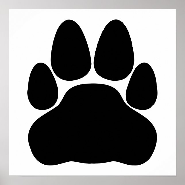 Affiches Forme Empreinte de patte de chat noir (Devant)