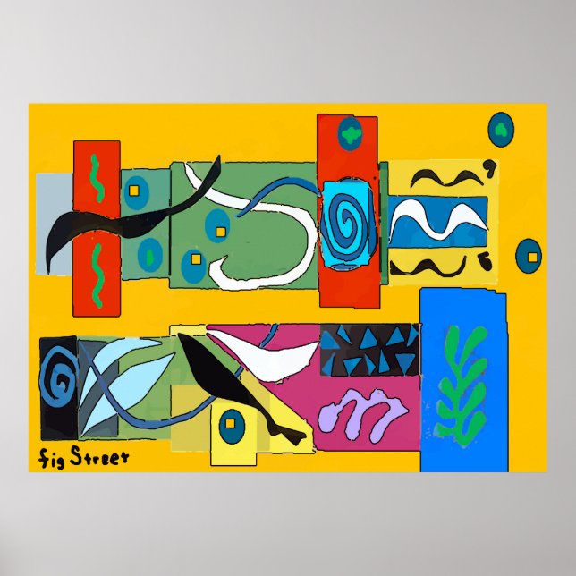 Affiches Formes modifiées, style Matisse (Devant)