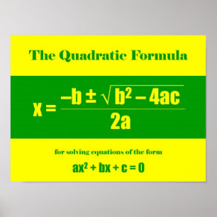 Affiches Formule quadratique