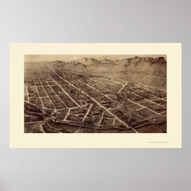 Affiches Fort Collins, CO Carte panoramique - 1899 (Devant)