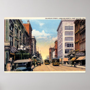 Affiches Fort Wayne, Indiana Calhoun Street 1920