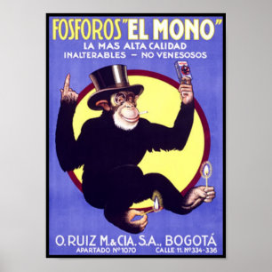 Affiches Fosforos El Mono Cigares cubains