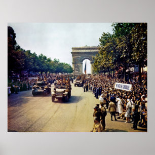 Affiches Foule de patriotes français sur les Champs-Élysées