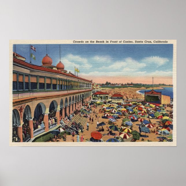 Affiches Foule sur la plage devant le Casino (Devant)