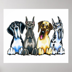 Affiches Four Great Danes