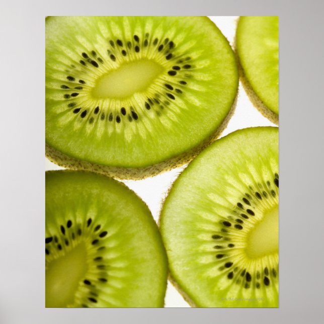 Affiches Four pieces of sliced kiwi (Devant)