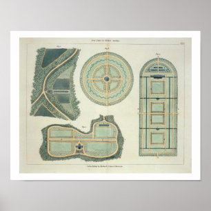 Affiches Four Plans for Kitchen Gardens, de 'Hints on the