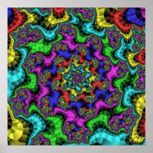 Affiches Fractal arc-en-ciel coloré