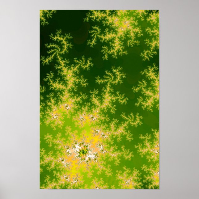 Affiches Fractale verte brillante (Devant)