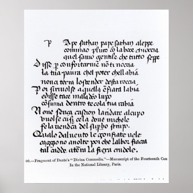 Affiches Fragment de la Divina Commedia de Dante (Devant)