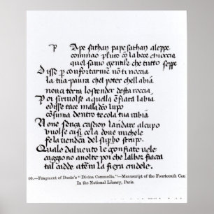 Affiches Fragment Divina Commedia de Dante de '