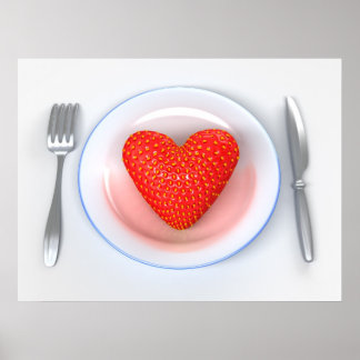 Affiches Fraise - Coeur
