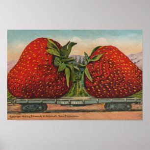 Affiches Fraises Géant Antique Fruit Amusant