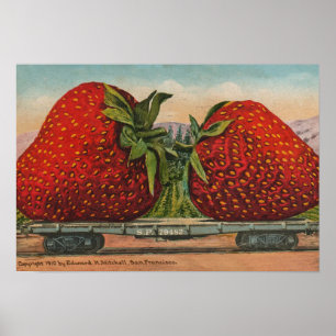 Affiches Fraises Géant Antique Fruit Amusement