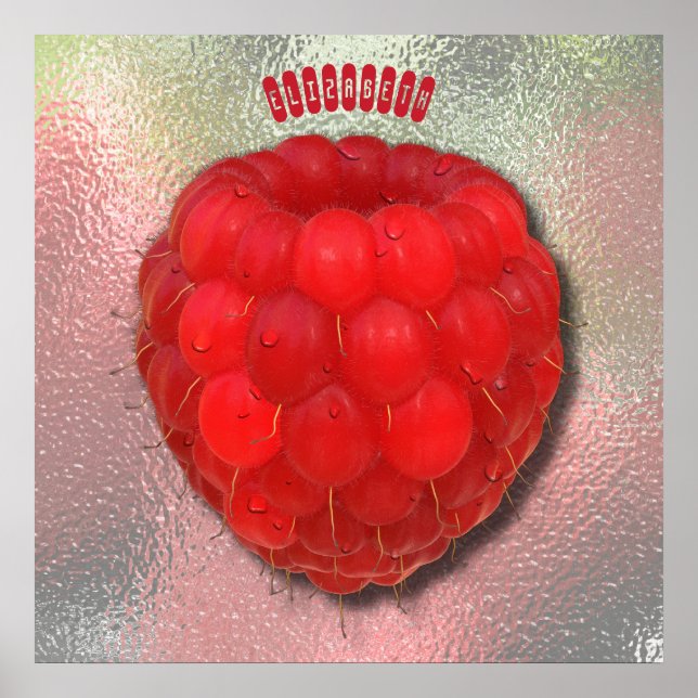 Affiches Framboise Fraîche Rouge Avec Boutons De Dessin Mat (Devant)