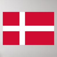 Framed print with Flag of Denmark
