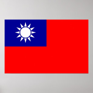 Affiches Framed print with Flag of Taiwan