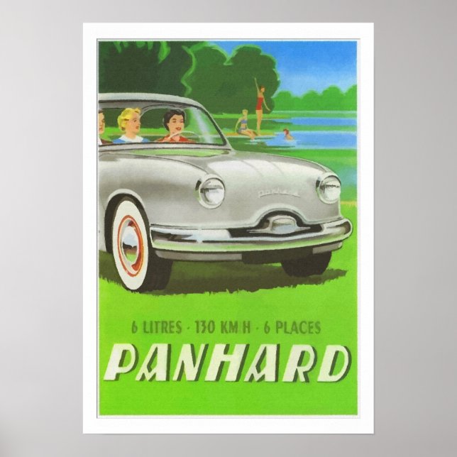 Affiches Français classique voiture et peinture Panhard (Devant)