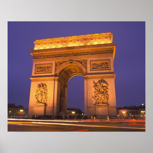 Affiches France, Paris, Arc de Triomphe au crépuscule. (Devant)
