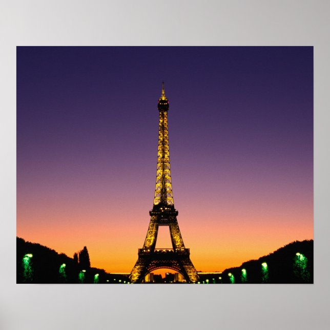 Affiches France, Paris, Eiffel Tower at sunset. (Devant)