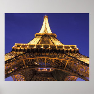 Affiches FRANCE, Tour Eiffel de Paris, vue du soir