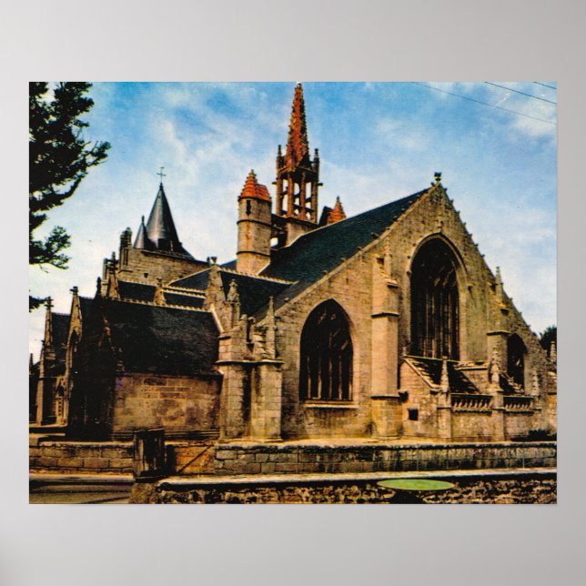 Affiches France vintage, Bretagne, Penmarch, Eglise St Nonn (Devant)