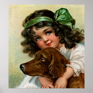 Affiches Frances Brundage : Fille avec le chien