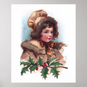 Affiches Frances Brundage : Fille d'hiver avec Holly