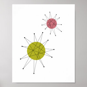 Affiches Franciscan Starburst Avocat Vert Rose Milieu du Si