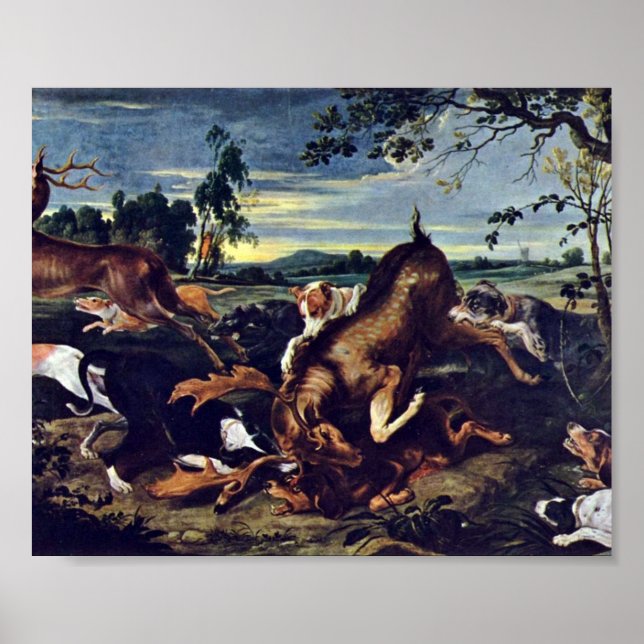 Affiches Frans Snyders - chasse aux cerfs (Devant)