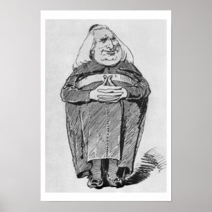 Affiches Franz Liszt (1811-86) en tant qu'abbé, caricature