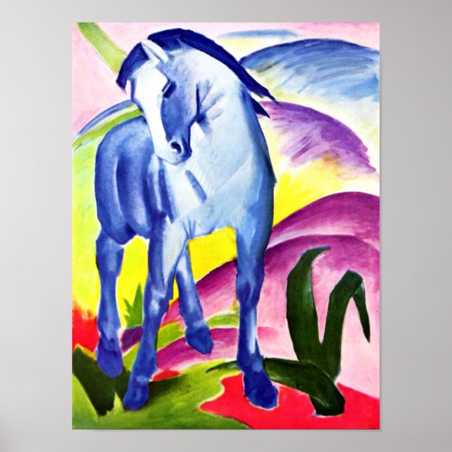 Affiches Franz Marc - Cheval Bleu I (Devant)
