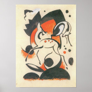 Affiches Franz Marc - composition avec deux cerfs communs