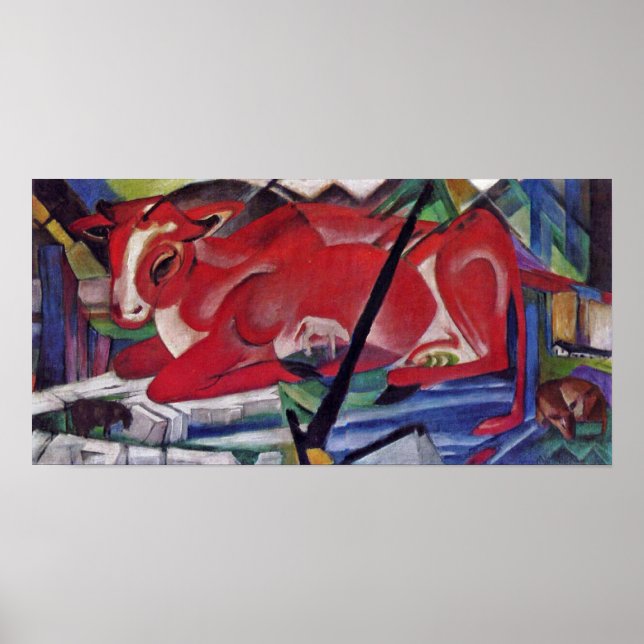 Affiches Franz Marc - La vache du monde (Devant)