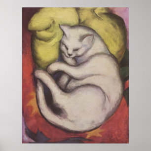 Affiches Franz Marc - Tomcat avec coussin jaune 1912 Chat T