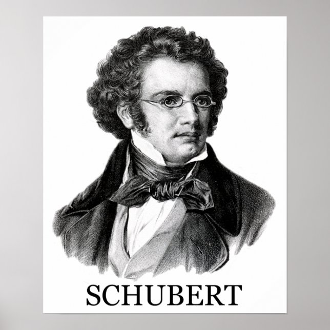 Affiches Franz Schubert, noir (Devant)