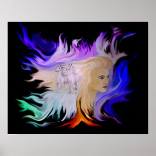 Affiches Frau mit Pferd